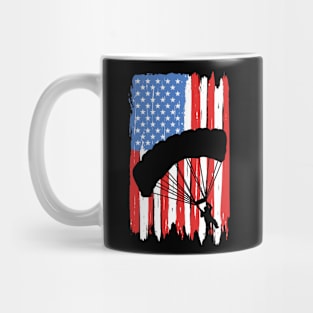 American Flag Skydiving Graphic Mug